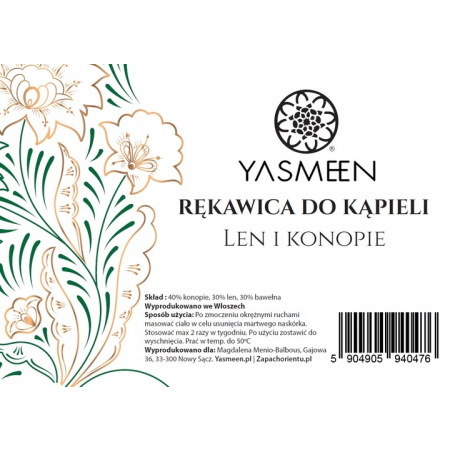 Yasmeen Rękawica do kąpieli Len i konopie